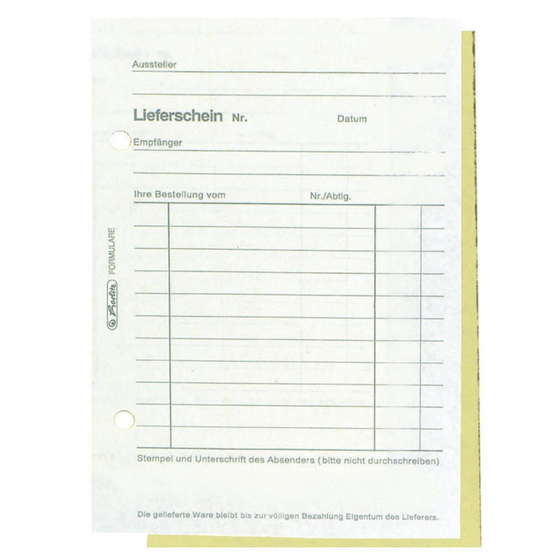 herlitz Formularbuch Lieferschein mit Empfangsschein DIN A6 2x 40 Seiten