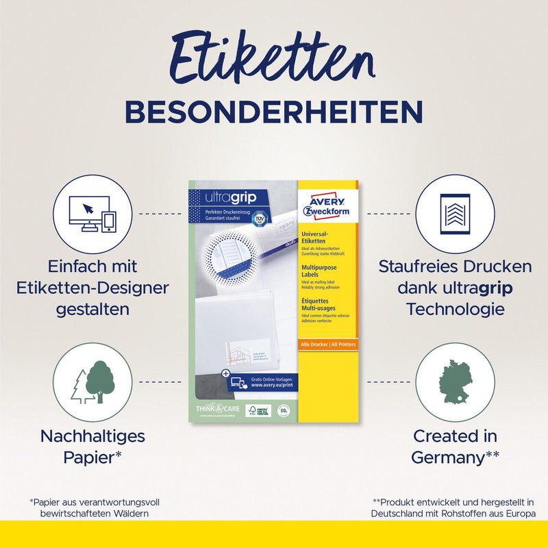 AVERY Zweckform Etiketten 3671 weiß 64,0 x 45,0 mm