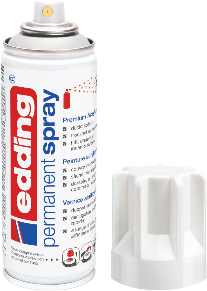 edding Acrylspray Sprühfarbe verkehrsweiß glänzend