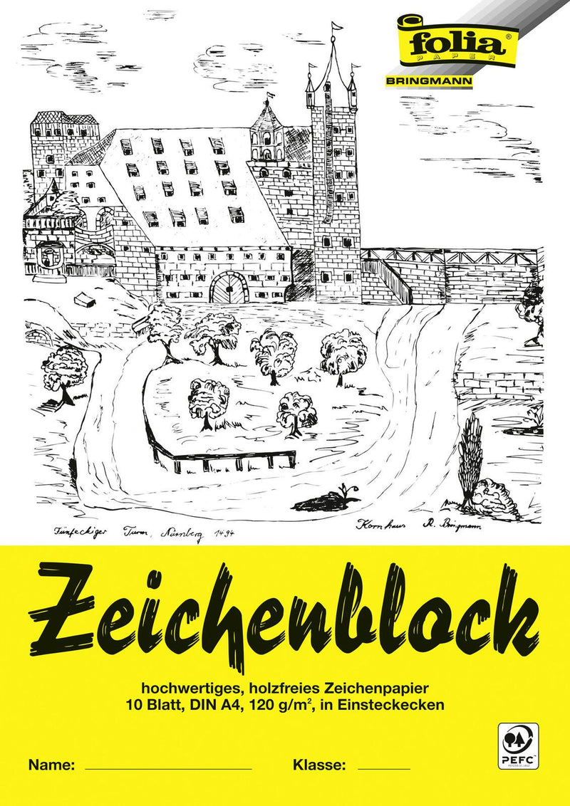 folia Zeichenblock DIN A4 10 Blatt