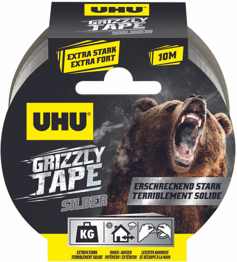 UHU Gewebebänder Grizzly Tape 49 mm x 10 m silber
