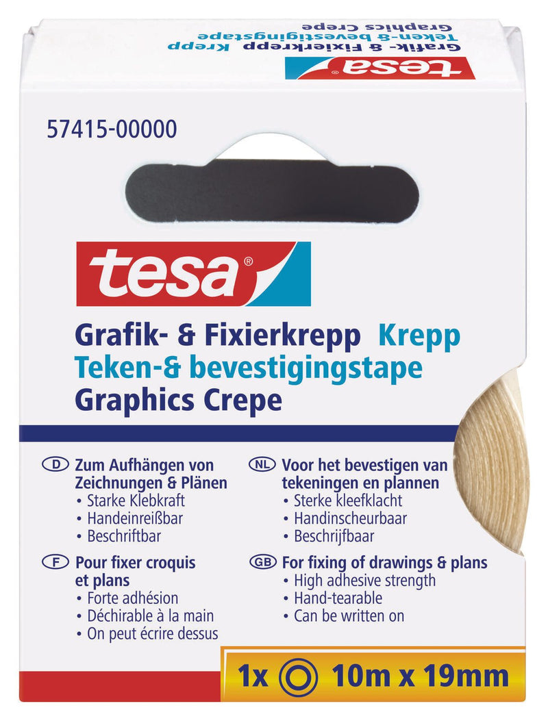 tesa Kreppband 19 mm x 10 m beige