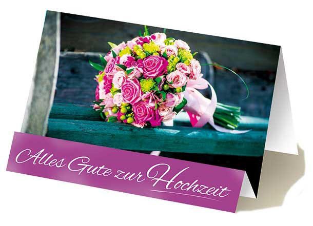 LUMA Glückwunschkarte Hochzeit Rosenstrauß DIN B6