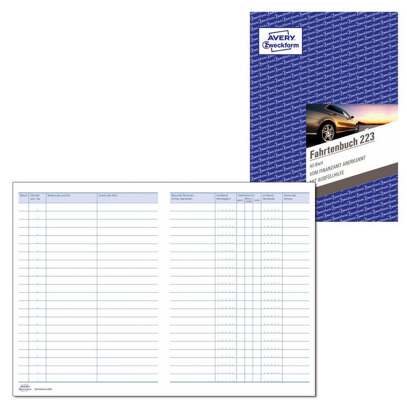 AVERY Zweckform Fahrtenbuch, Pkw mit Jahresabrechnung Formularbuch + GRATIS 1 St.