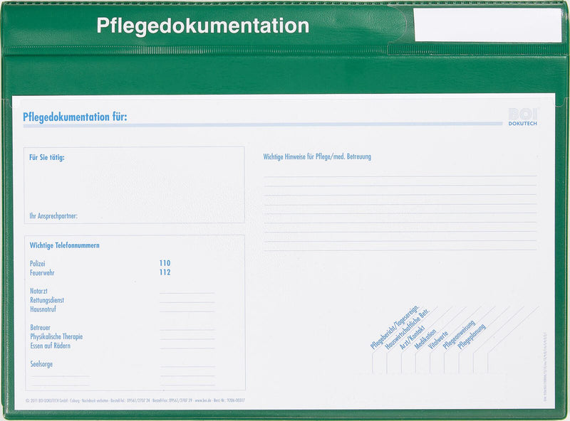 BOI DOKUTECH Patienten-Dokumentationsmappe für DIN A4 grün