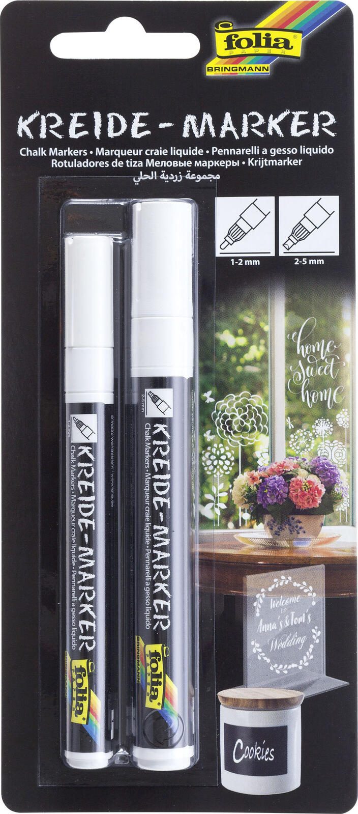 folia Kreidemarker-Set 1.0 - 5.0 mm Weiß
