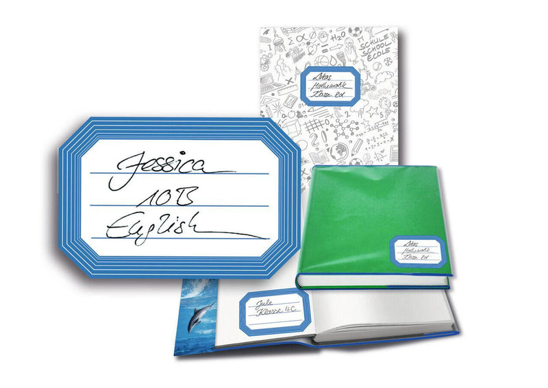 HERMA Schuletiketten blauer Rand
