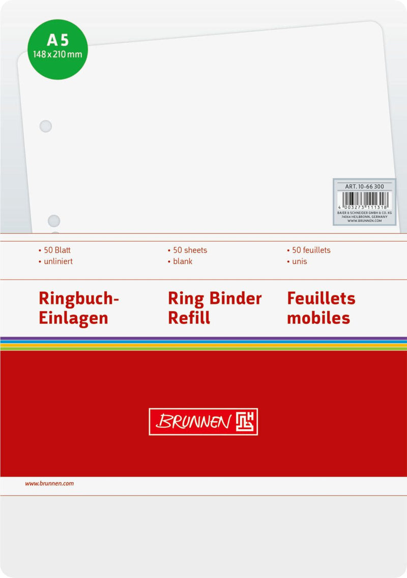 BRUNNEN Ringbucheinlagen DIN A5 blanko