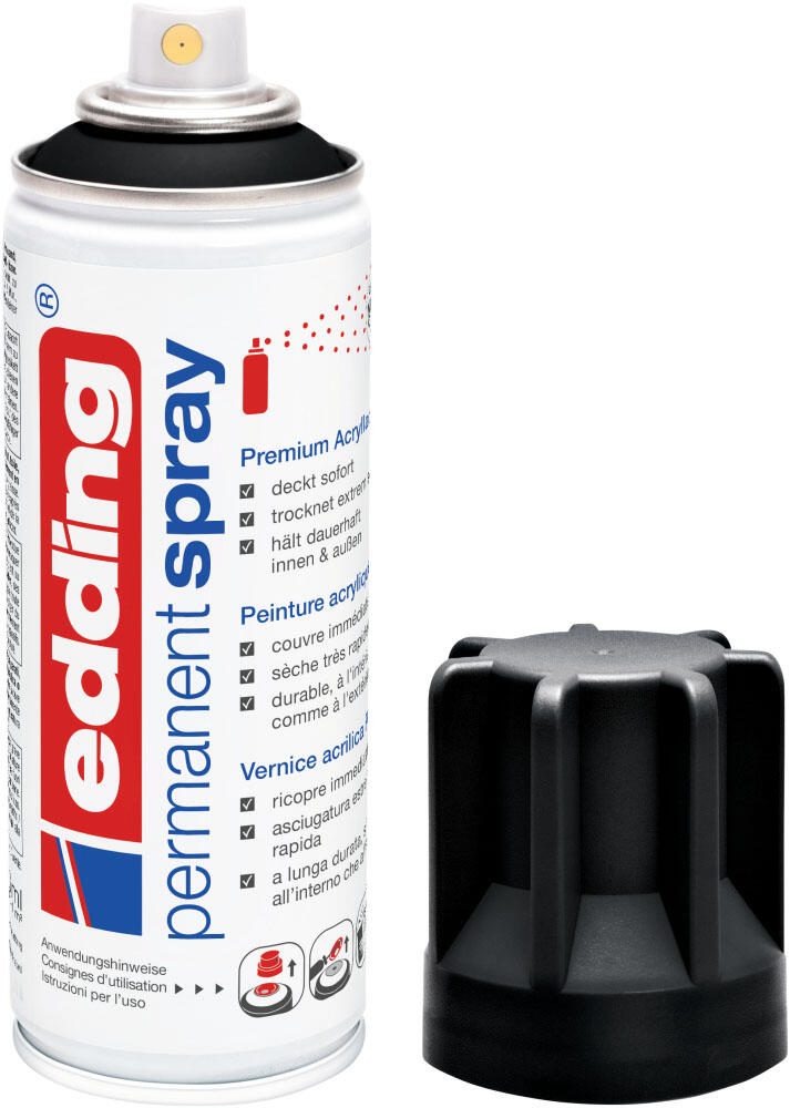 edding Acrylspray Sprühfarbe tiefschwarz matt