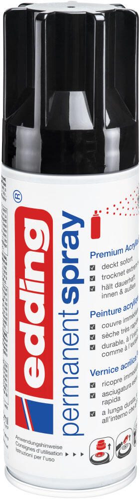 edding Acrylspray Sprühfarbe tiefschwarz glänzend