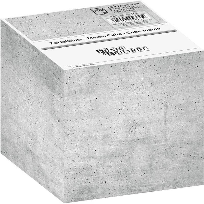 KÖNIG & EBHARDT Notizzettel geleimt 7.5 cm x 7.5 cm grau