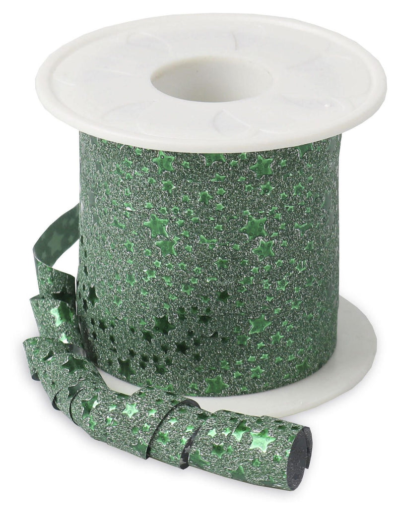 PRÄSENT Geschenkband Glitter 10 mm x 100 m grün