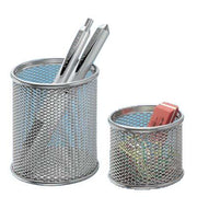WEDO Stiftehalter-Set 8,0 / 6,0 x 8,0 / 6,0 x 8,5 / 4,8 cm silber