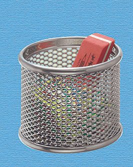 WEDO Stiftehalter-Set 8,0 / 6,0 x 8,0 / 6,0 x 8,5 / 4,8 cm silber
