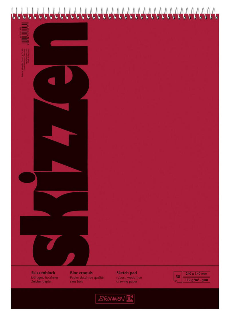 BRUNNEN Skizzenblock 24,0 x 34,0 cm, 1 Block