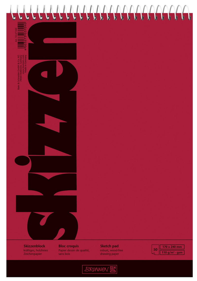 BRUNNEN Skizzenblock 17,0 x 24,0 cm, 1 Block