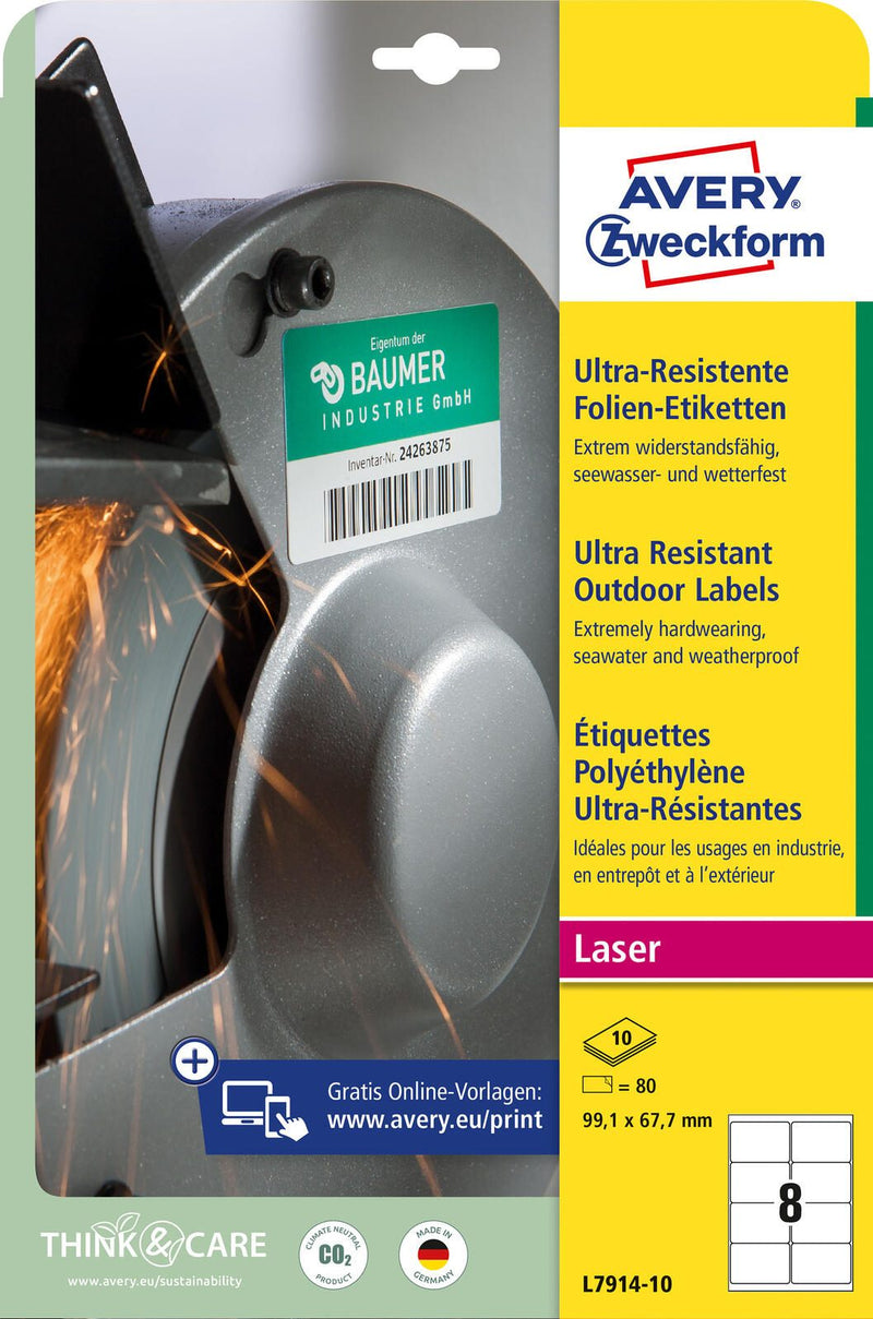 AVERY Zweckform resistente Folienetiketten 99,1 x 67,7 mm