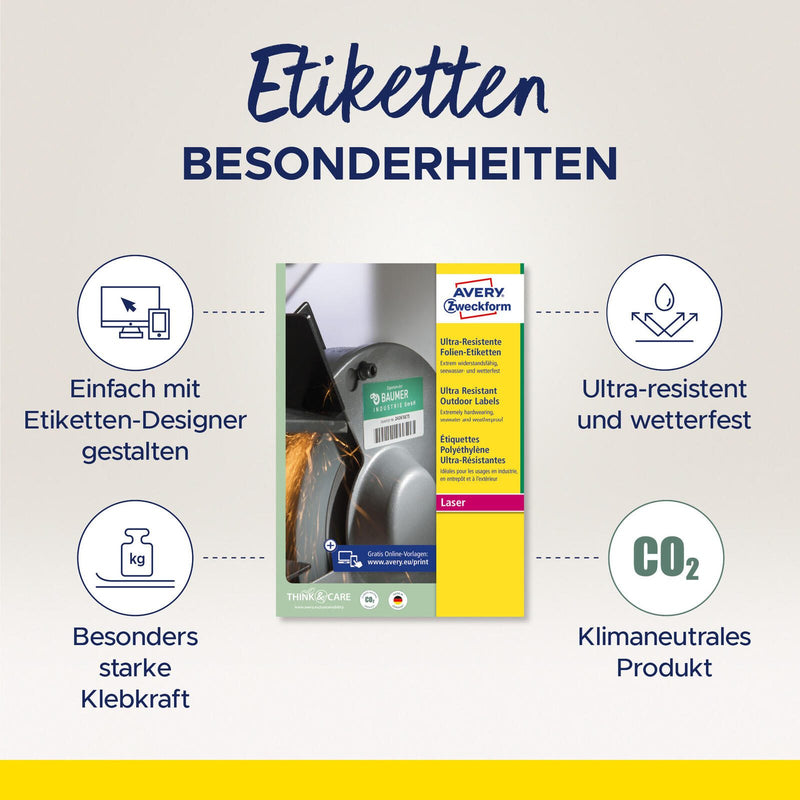 AVERY Zweckform resistente Folienetiketten 210,0 x 148,0 mm
