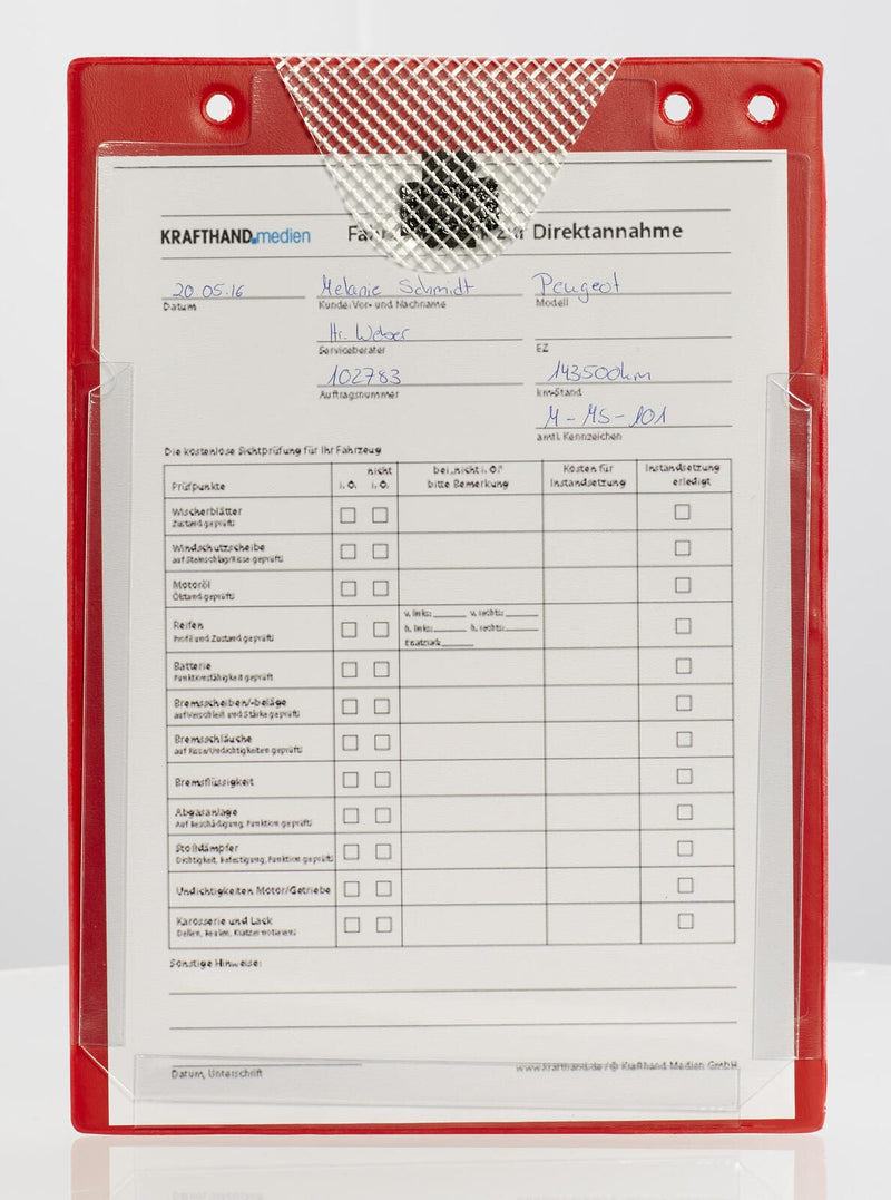 EICHNER Auftragstaschen rot für EICHNER Einstecktafel