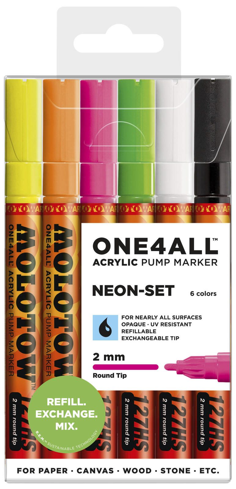 MOLOTOW 127HS Neon Acrylstifte 2.0 mm Mehrfarbig