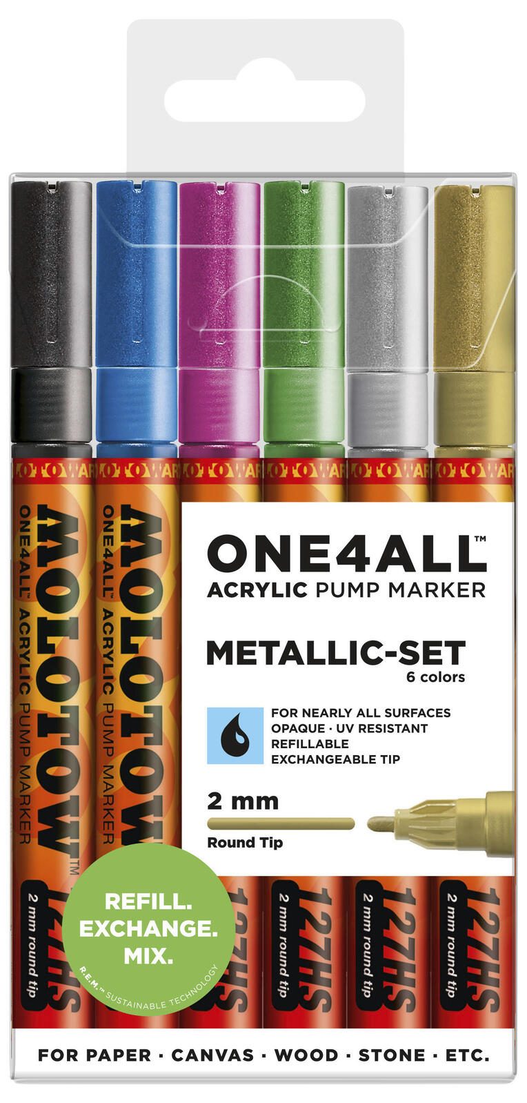 MOLOTOW 127HS Metal Acrylstifte 2.0 mm Mehrfarbig