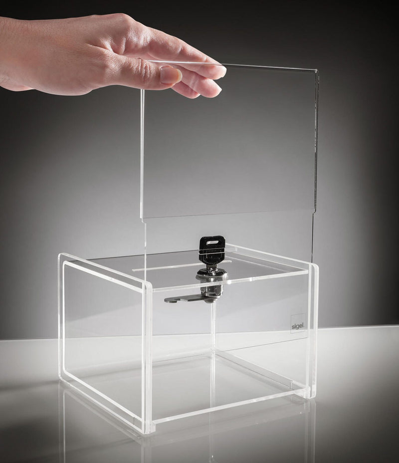 SIGEL mit Schloss Spendenbox DIN A6 quer