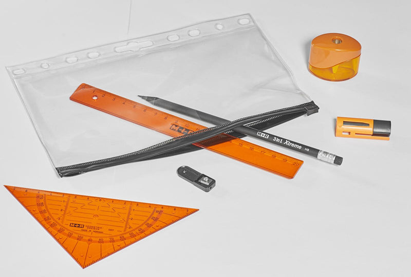 M + R Schreibset Schule neonorange