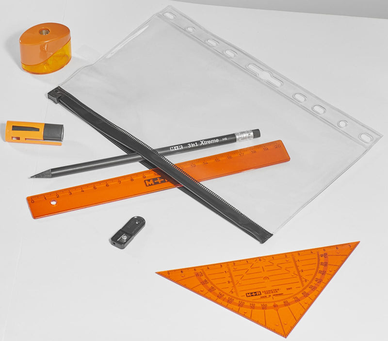 M + R Schreibset Schule neonorange