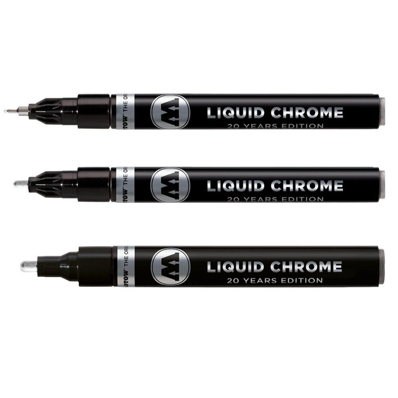 MOLOTOW Liquid Chrome Acrylstifte-Set 1.0 + 2.0 + 4.0 mm Chrom
