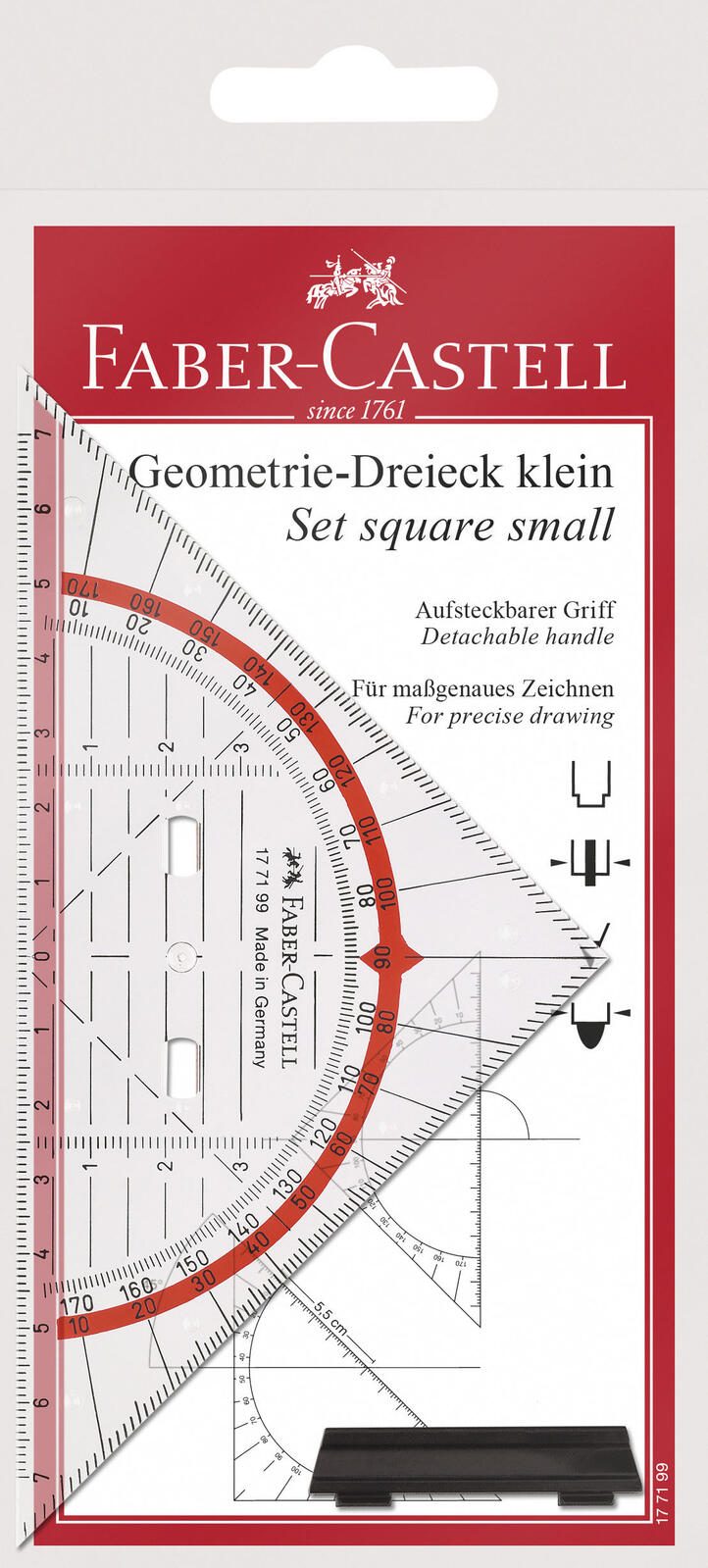 FABER-CASTELL Geometrie-Dreieck mit Griff 16,0 cm