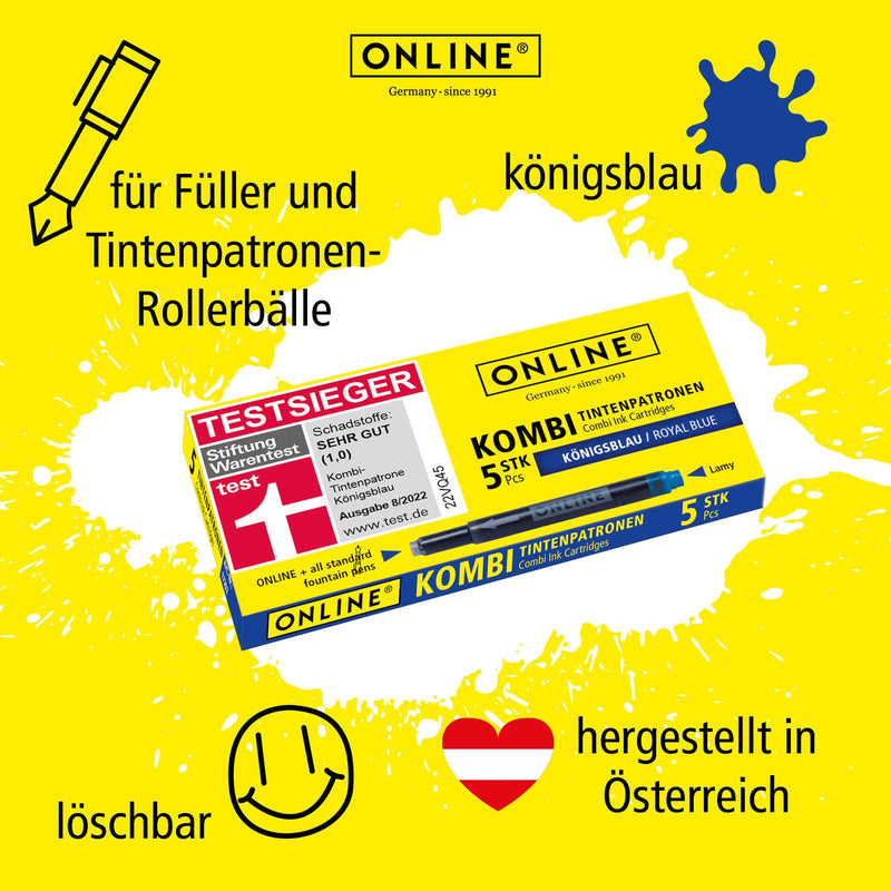 ONLINE® Tintenpatronen und Tintenkiller Set königsblau