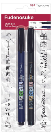 Tombow Brush-Pens Schwarz 1.0 + 3.0 + 5.0 mm