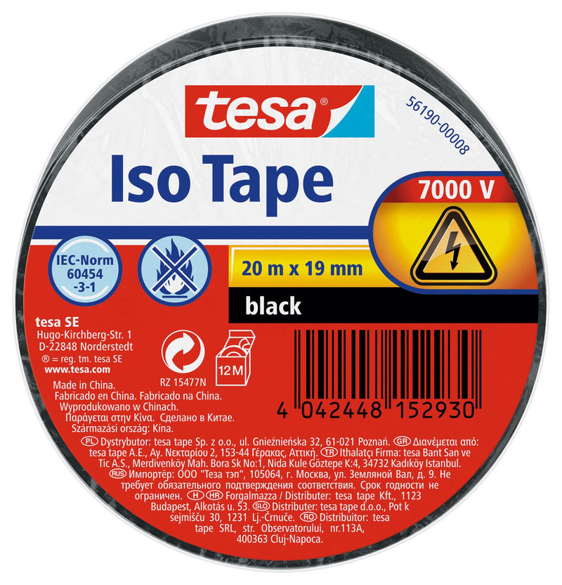 tesa Isolierbänder 19 mm x 20 m schwarz