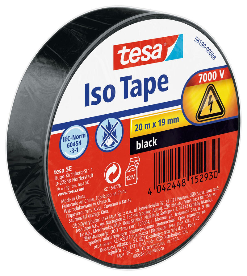tesa Isolierbänder 19 mm x 20 m schwarz