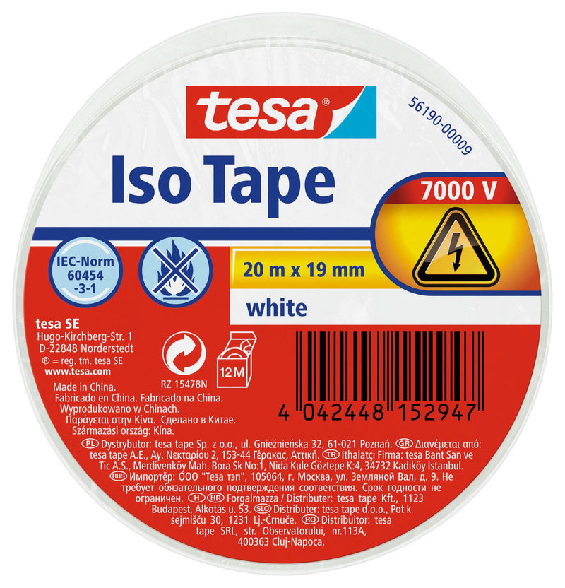 tesa Isolierbänder 19 mm x 20 m weiß