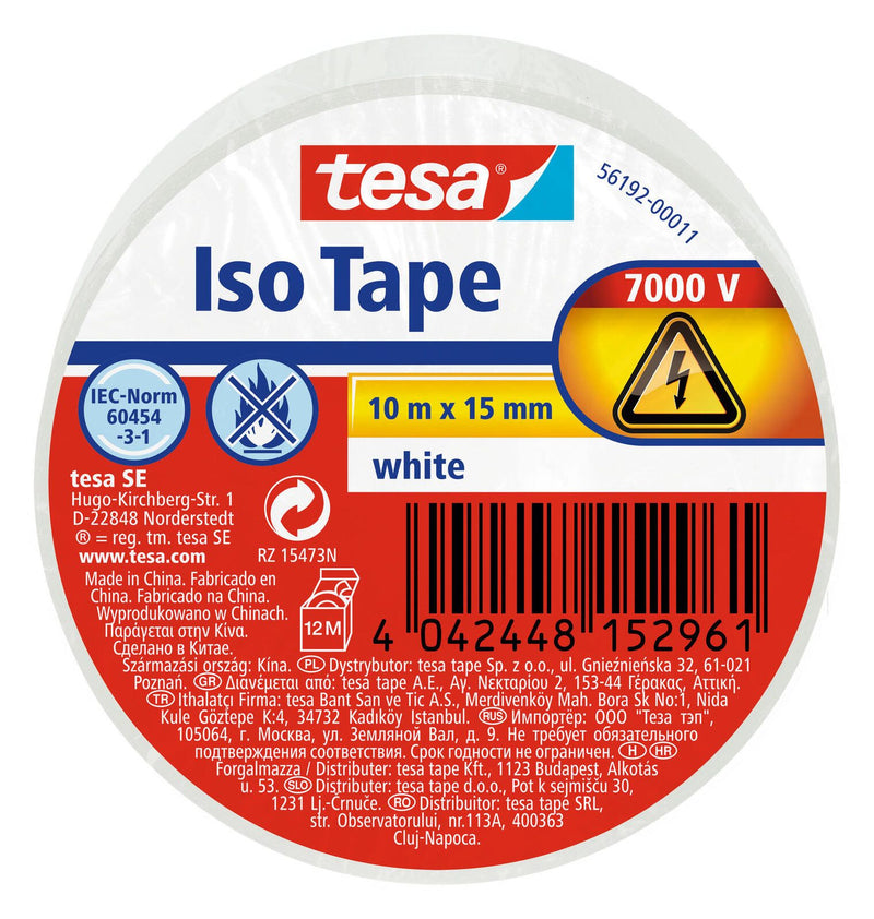 tesa Isolierbänder 15 mm x 10 m weiß