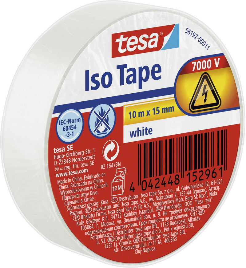 tesa Isolierbänder 15 mm x 10 m weiß