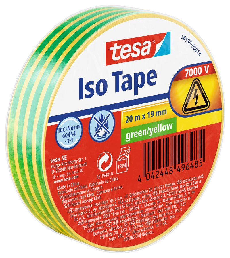 tesa Isolierbänder 19 mm x 20 m grün/gelb