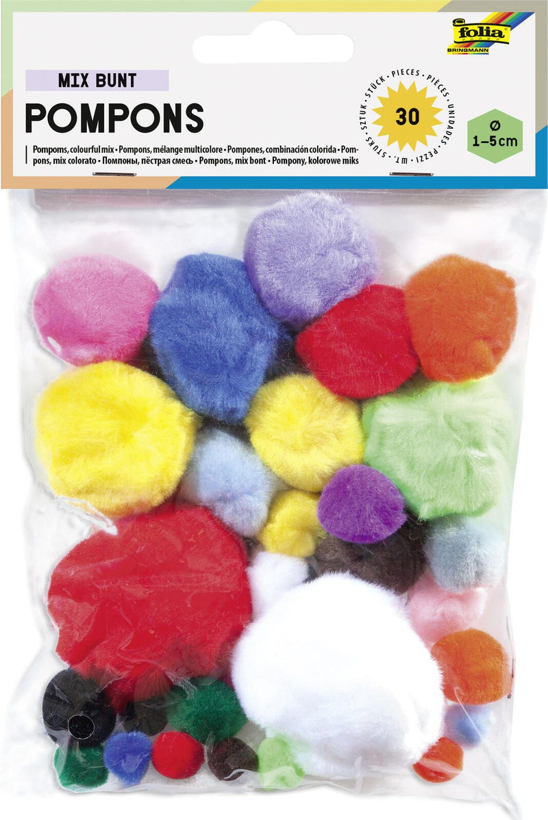 folia Pompons mehrfarbig