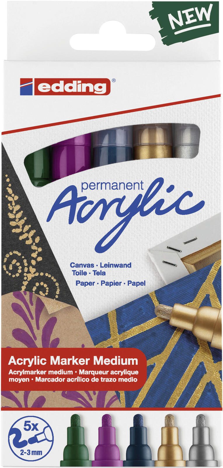 edding festlich Acrylstift 2.0 - 3.0 mm Mehrfarbig