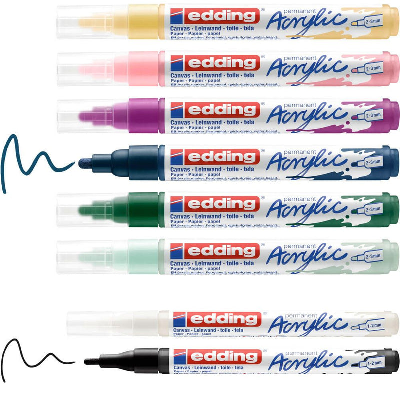 edding nordic Acrylstifte-Set 1.0 + 2.0 + 3.0 mm Mehrfarbig