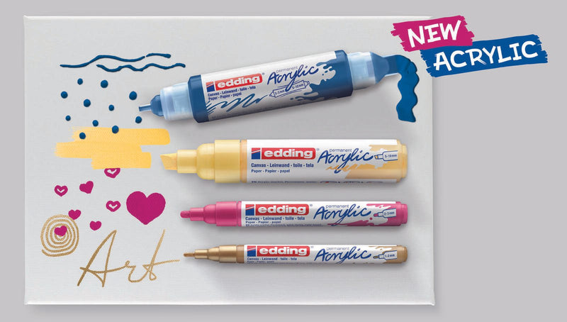 edding basic Acrylstifte-Set 1.0 + 2.0 + 3.0 + 5.0 + 10.0 mm Mehrfarbig
