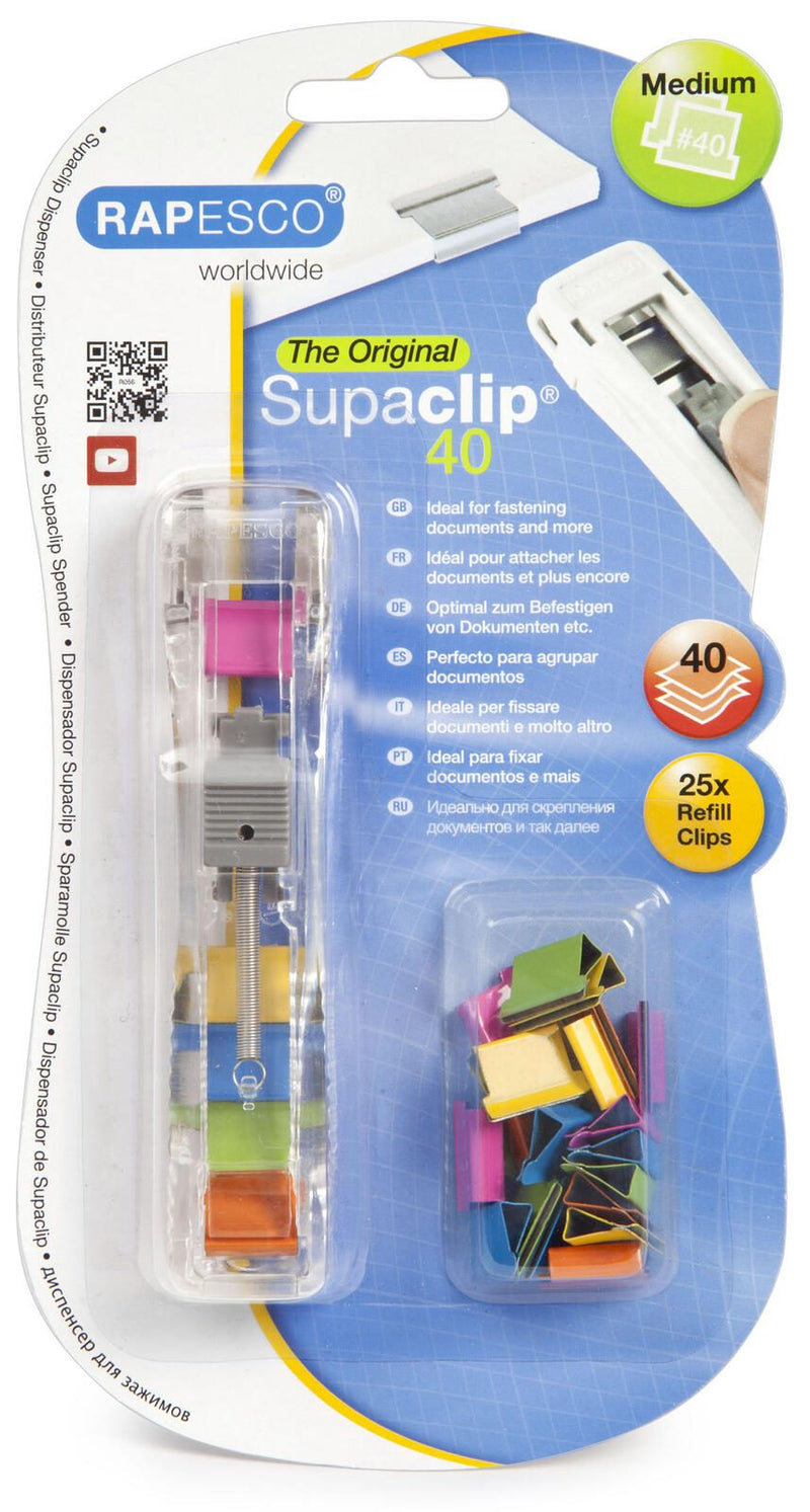 RAPESCO® Supaclip-Spender pink, gelb, blau, grün, orange