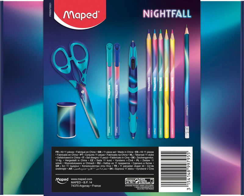 maped Schreibset NIGHTFALL bunt