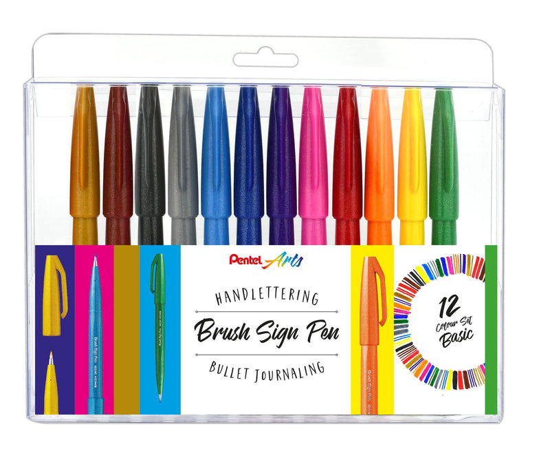 Pentel Brush-Pen-Set Mehrfarbig 7.0 - 17.0 mm