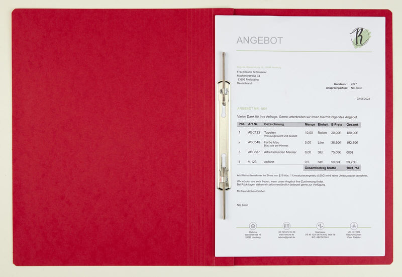 BRUNNEN Spiralhefter DIN A4 Colorspankarton rot