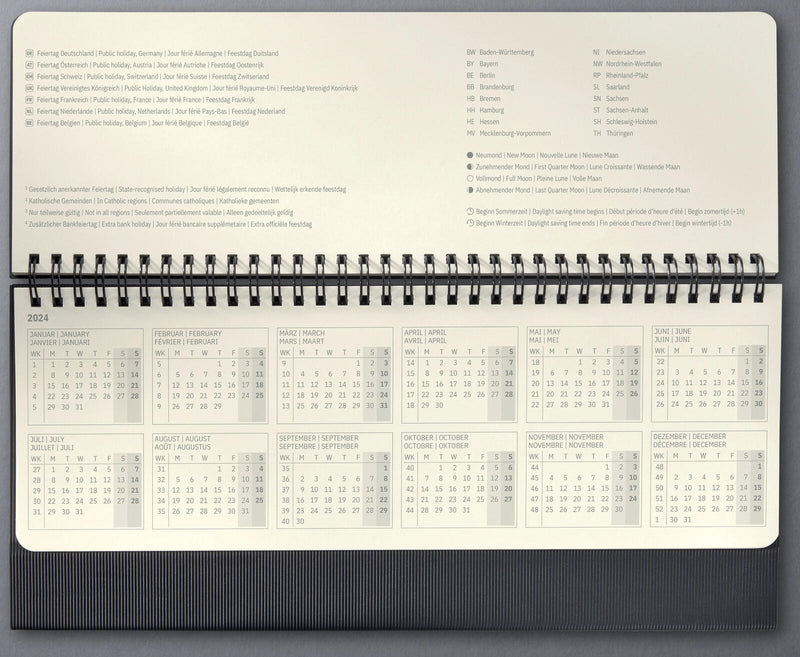 SIGEL Tischquerkalender schwarz 2024
