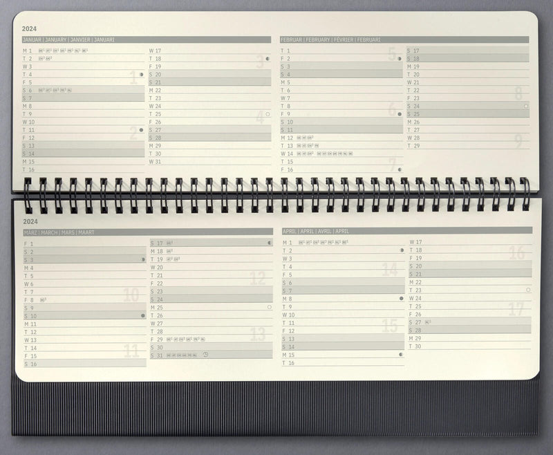 SIGEL Tischquerkalender schwarz 2024