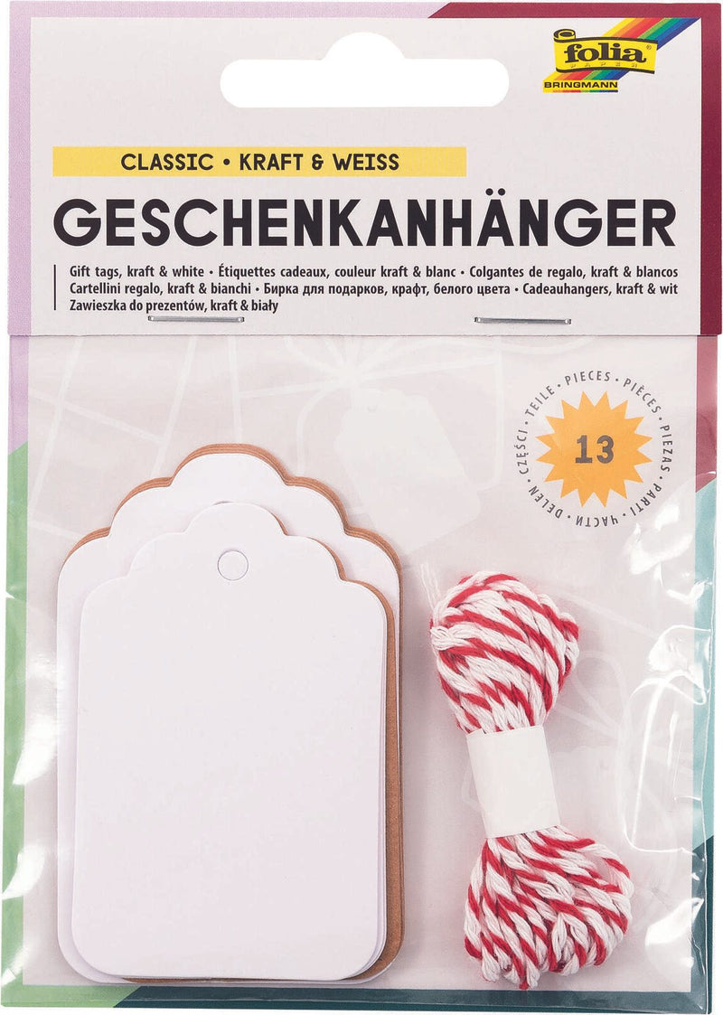 folia Geschenkanhänger weiß