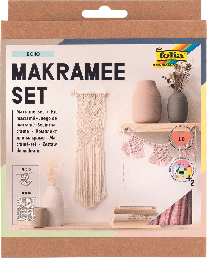 folia Makramee-Set natur, rosé
